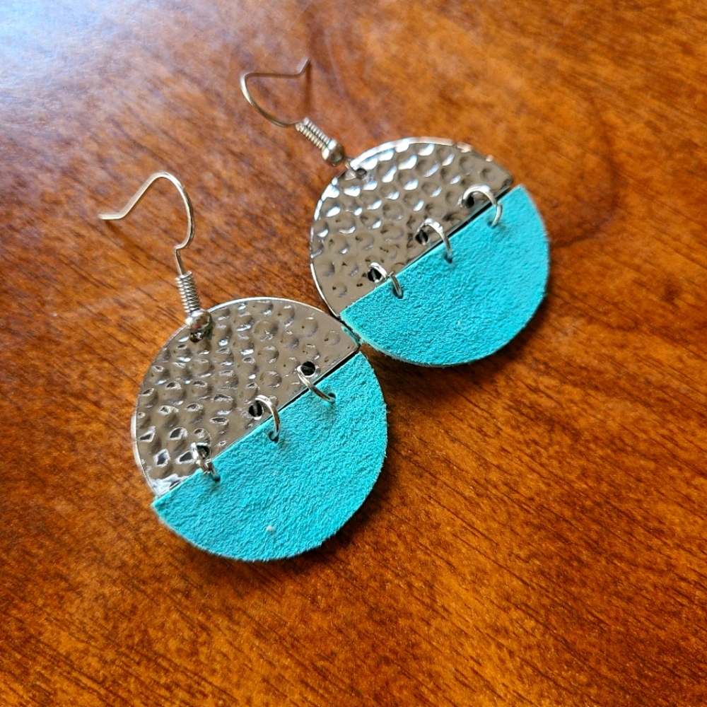 Handcrafted leather earrings